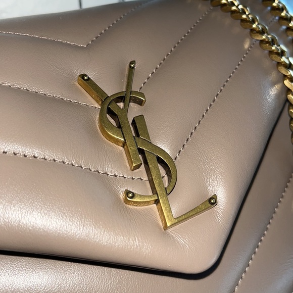 Ysl mini LouLou with chain taupe puffer crossbody bag - Picture 3 of 16
